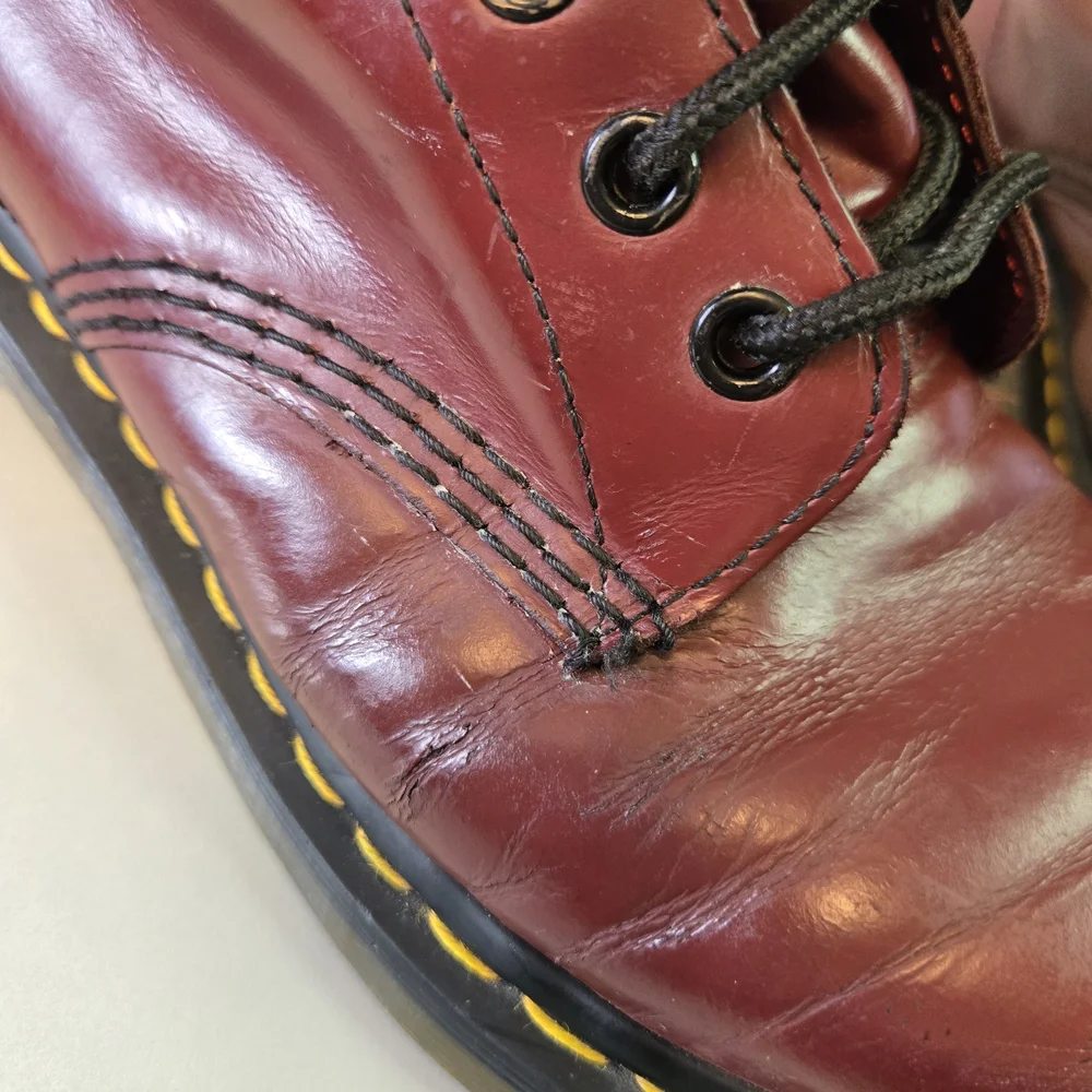 Dr. Martens Doc Martens Burgundy Leather 1460 Grunge Combat Boots 8 11821 - Picture 5 of 16